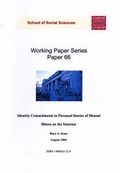 Cover: Identity Commitments in Personal Stories of Mental Illness on the Internet - Cardiff University School of Social Sciences