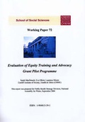 Cover: Evaluation of Equity Training and Advocacy Grant Pilot Programme - Cardiff University School of Social Sciences