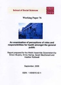 Cover: An Examination of Perceptions of Roles and Responsibilities for Health Amongst the General Public - Cardiff University School of Social Sciences