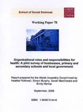 Cover: Organisational Roles and Responsibilities for Health - A Pilot Survey of Businesses, Primary and Secondary Schools and Local Governments - Cardiff University School of Social Sciences