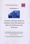Cover: Evaluation of European Adolescent Smoking Cessation Pilot Programme - Cardiff University School of Social Sciences