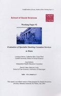 Cover: Evaluation of Specialist Smoking Cessation Services in Wales - Cardiff University School of Social Sciences