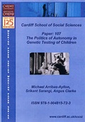Cover: The Politics of Autonomy in Genetic Testing of Children - Cardiff University School of Social Sciences