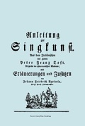 Cover: Anleitung Zur Singkunst. Aus Dem Italianischen Des Herrn Peter Franz Tosi, Mitglieds Der Philarmonischen Akademie Mit Erlauterungen Und Zusatzen Von Johann Friedrich Agricola, Konigl Preuss. Hofcomponisten. [Faksimile 1757]. - Travis and Emery Music Bookshop