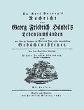 Cover: Nachricht Von Georg Friedrich Handel's Lebensumstanden. (Faksimile 1784. Handel.) - Travis and Emery Music Bookshop