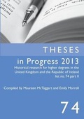 Cover: Theses in Progress 2013 - Institute of Historical Research