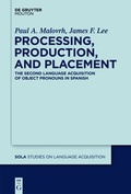 Cover: Processing, Production, and Placement - De Gruyter