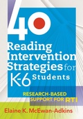 Cover: 40 Reading Intervention Strategies for K6 Students - Solution Tree Press