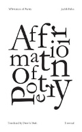 Cover: Affirmation of Poetry - Univocal Publishing LLC