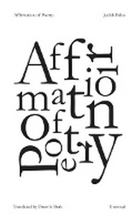 Enlarge image Cover: Affirmation of Poetry - Univocal Publishing LLC