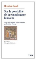 Cover: Sur La Possibilite de la Connaissance Humaine - Librarie Philosophique J. Vrin