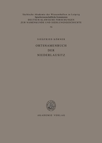 Abbildung von: Ortsnamenbuch der Niederlausitz - De Gruyter