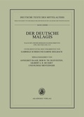 Cover: Der deutsche Malagis nach den Heidelberger Handschriften Cpg 340 und 315 - De Gruyter