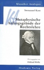 Bild: Immanuel Kant: Metaphysische Anfangsgründe der Rechtslehre - De Gruyter