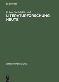 Cover: Literaturforschung heute - De Gruyter Akademie Forschung