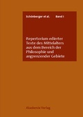 Cover: Repertorium edierter Texte des Mittelalters aus dem Bereich der Philosophie und angrenzender Gebiete - De Gruyter