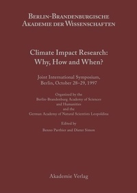 Enlarge image Cover: Climate Impact Research: Why, How and When? - De Gruyter Akademie Forschung