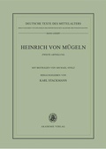 Cover: Die kleineren Dichtungen Heinrichs von M&uuml;geln - De Gruyter