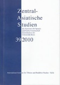 Cover: Zentralasiatische Studien des Seminars f&uuml;r Sprach- und Kulturwissenschaft Zentralasiens der Universit&auml;t Bonn 39 (2010) - International Institute for Tibetan and Buddhist Studies