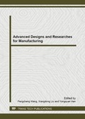 Cover: Advanced Designs and Researches for Manufacturing - Trans Tech Publications Ltd