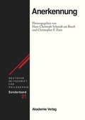 Cover: Anerkennung - De Gruyter Akademie Forschung