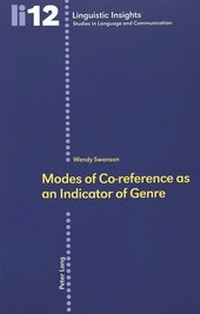Enlarge image Cover: Modes of Co-reference as an Indicator of Genre - Peter Lang Verlag