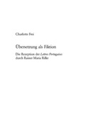 Cover: &Uuml;bersetzung als Fiktion - Peter Lang Verlag