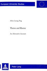Abbildung von: Theme and Rheme - Peter Lang Verlag