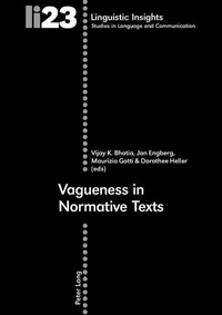 Enlarge image Cover: Vagueness in Normative Texts - Peter Lang Verlag