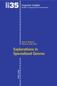 Enlarge image Cover: Explorations in Specialized Genres - Peter Lang Verlag