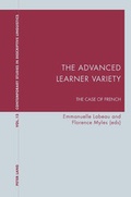 Cover: The Advanced Learner Variety - Peter Lang Verlag