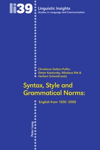 Abbildung von: Syntax, Style and Grammatical Norms - Peter Lang Verlag