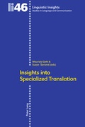 Cover: Insights into Specialized Translation - Peter Lang Verlag