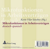 Abbildung von: Mikrofunktionen in Arbeitsverträgen. deutsch-spanisch - Peter Lang Verlag