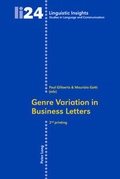 Cover: Genre Variation in Business Letters - Peter Lang Verlag