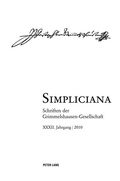Cover: Simpliciana - Peter Lang Verlag