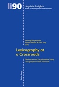 Cover: Lexicography at a Crossroads - Peter Lang Verlag