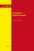 Cover: Translation and Philosophy - Peter Lang Verlag