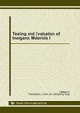 Cover: Testing and Evaluation of Inorganic Materials I - Trans Tech Publications Ltd
