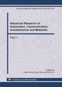Cover: Advanced Research on Automation, Communication, Architectonics and Materials - Trans Tech