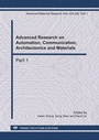 Cover: Advanced Research on Automation, Communication, Architectonics and Materials - Trans Tech Publications Ltd