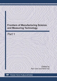 Enlarge image Cover: Frontiers of Manufacturing Science and Measuring Technology - Trans Tech