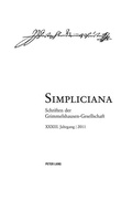 Cover: Simpliciana - Peter Lang Verlag