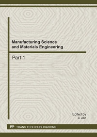 Enlarge image Cover: Manufacturing Science and Materials Engineering - Trans Tech