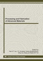 Cover: Processing and Fabrication of Advanced Materials - Trans Tech Publications Ltd