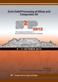 Enlarge image Cover: Semi-Solid Processing of Alloys and Composites XII - Trans Tech Publications Ltd