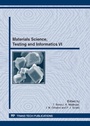 Cover: Materials Science, Testing and Informatics VI - Trans Tech Publications Ltd