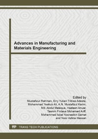 Enlarge image Cover: Advances in Manufacturing and Materials Engineering (ICAMME) - Trans Tech Publications Ltd