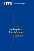 Cover: Legilinguistic Translatology - Peter Lang Verlag