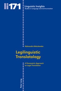Abbildung von: Legilinguistic Translatology - Peter Lang Verlag
